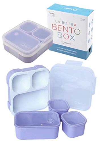 Image of Bento Boxes for Kids Lunches, Snack Containers with Lids, Toddler Baby Lunch Box for Daycare, Lunch-Box Snacks Portion Container, Toddlers Kid Adult Women Boys Girls, Leak-proof Set, 3 Small Purple …