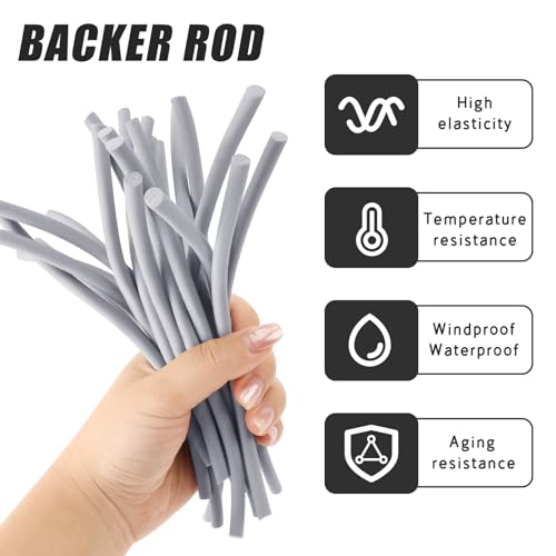 Image of U0U 50 Ft Backer Rod 1 /4 Inch,Foam Backer Rod Caulk Saver for Gaps and Joint Concrete Filling, Grey Weather Strip Seal Concrete Expansion Joint Filler