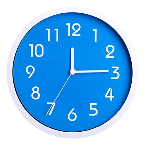 Binwo Modern Colorful Stylish Elegant Silent Non-ticking Home Kitchen/Living Room Wall Clock 10 Inches