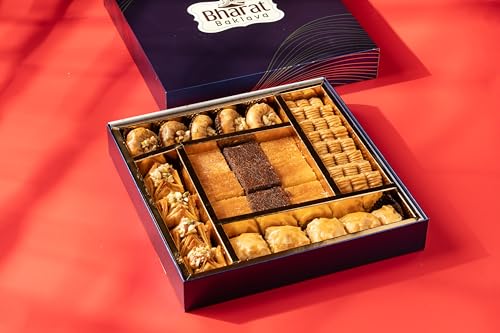 Image of Bharat Baklava Assorted Gift Box 650g | Premium Dry Fruit Baklava Sweets | Cashew, Almond, Simsimia & Finger Baklava | Luxury Festive Gift Hamper
