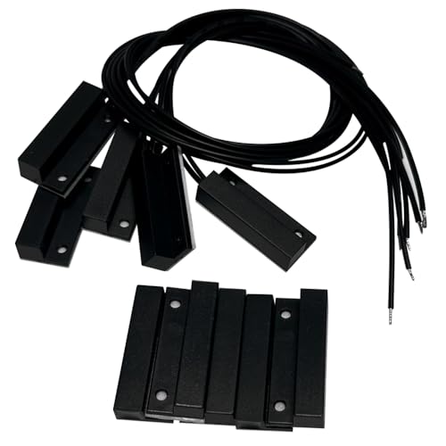 Image of 5 Sets Surface Mounted NC Magnetic Contacts Switch for Door /Window Alarm System with Double Side Tape (Black)