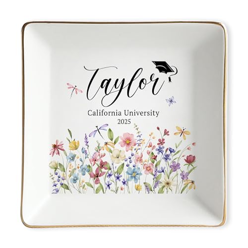 ZISOL26HZ Personalized Graduation Jewelry Dish - Customized High School Graduate Gifts - Graduation Gift for Her - High School Graduate Gifts for Best Friend or Daughter