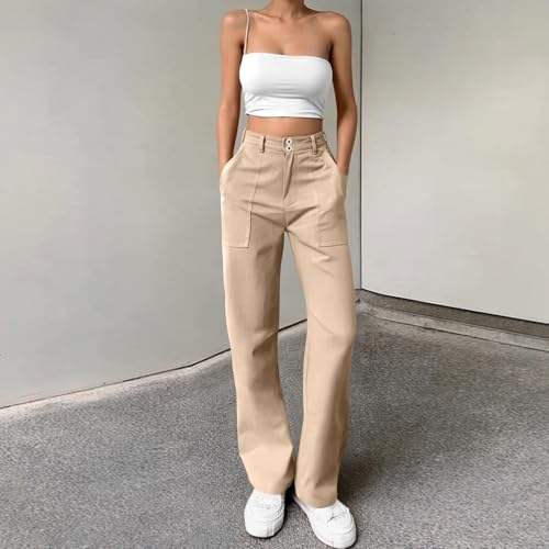 Wide Leg Chino Pants for Women Stretch Twill High Waisted Teacher Flare Pants Slim Fit Dressy Bootcut Work Trousers2