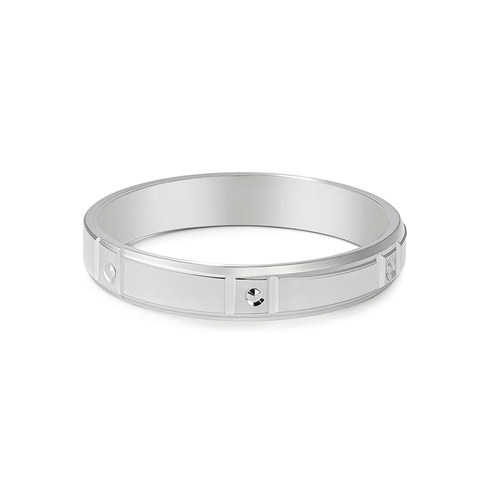 Pure 925 Silver Modern Rivet Inset Ring for Men | High Polish Band with Grooved Panels & Circular Detail | Gift for Men Birthday & Anniversary | Certificate of Authenticity-picture-34