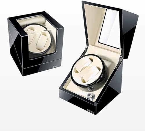 FENOKD Watch Winder Box Watch Winder 2 Unisex Double Wooden Watch Moving Box with Quiet Engine Watch Winder Gift