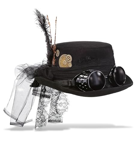 Attitude Studio Black Fedora Steampunk Hat