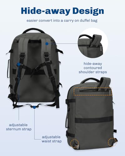 Image of Hynes Eagle Travel Backpack 40L Flight Approved Carry on Backpack Men Large Cabin Weekender Laptop Backpack Women 15.6 inches