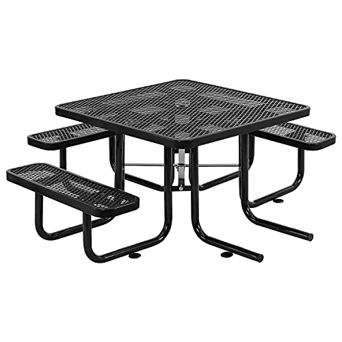 Global Industrial 46" Wheelchair Accessible Square Picnic Table, Surface Mount,
