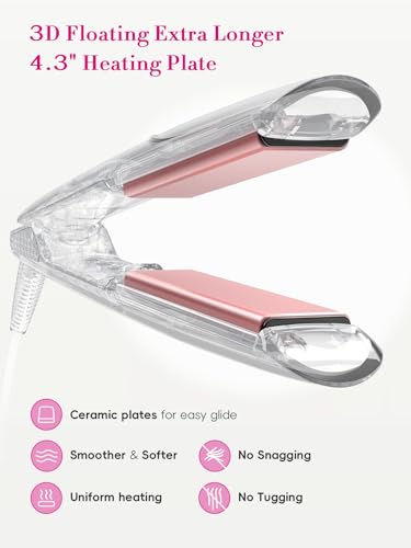 LANDOT Flat Iron Hair Straightener: Ceramic Ionic Straightener for Frizz-Free Shine - Adjustable Temp 250-450F & Auto Shut Off + Travel Pouch - Image 4