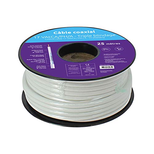 Sedea Câble Coaxial 17 VATCA/Ph/A/Triple Blindage 25M Bobinot