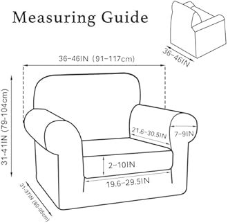 Turquoize 2 Piece Chair Covers Chair Slipcovers For Living Room Armchair Sofa Covers Chair Couch Cover with Arms Washable Furniture Protector for Chairs Feature Thick Jacquard Fabric (Chair,Deep Teal)