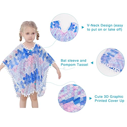 Zando Kids Swim Cover Up Girls Kids Cover Ups For Swimwear 7-8 Girls Bathing Suit Cover Up White Girls Beach Coverup Girls Coverups For Bathing Suits V-Neck Quick Dry Kids Swimsuit Cover Up Size 6-9 #TOP4