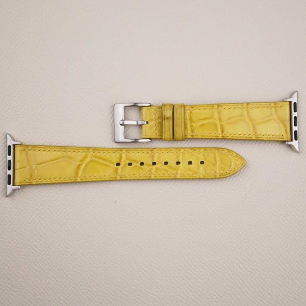 Miniatura 4 de Bands Compatible with Apple Watch Band 49mm 45mm 44mm 42mm 41mm 40mm 38mm Men Woman Alligator Leather Wristband Replacement Band Compatible with