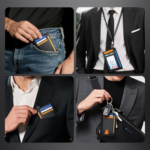 Image of Mayski Slim Wallet, Credit Card Holder for Women, Minimalist Front Pocket RFID Blocking Card Cases, Small Wallet Women Men(Cross Black)