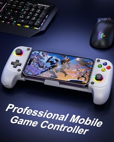 BRHE Gaming Phone Controllers for iPhone Android IOS, Mobile Phone Gaming Controller for iPhone Play Xbox, PlayStation, Call of Duty, Fortnite, Roblox, Genshin Impact,Grey BRHE Gaming Phone Controllers for iPhone Android IOS, Mobile Phone Gaming Controller for iPhone Play Xbox, PlayStation, Call of Duty, Fortnite, Roblox, Genshin Impact,Grey