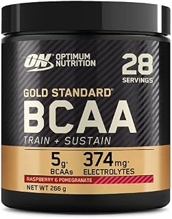 Optimum Nutrition Gold Standard BCAA, Amino Acid Powder, Vitamin C with Zinc, Magnesium and Electrolytes, Immune Booster, Raspberry and Pomegranate, 28 Servings, 266 g, Packaging May Vary