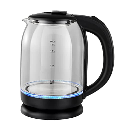 Clear Glass Kettles That Features LED Illuminated Display Eyes