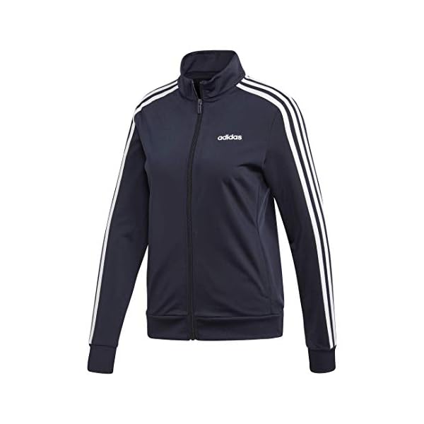 adidas-Womens-Essentials-3-Stripe-Track-Jacket adidas Women’s Essentials 3-stripes Tricot Track Jacket, Legend Ink/White, Large