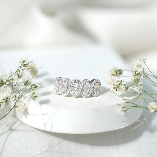 Certified Lab Grown Diamond Eternity Ring For Women, Ef-Vs Quality, Oval Diamond Wedding Band - With Jewelry Box3