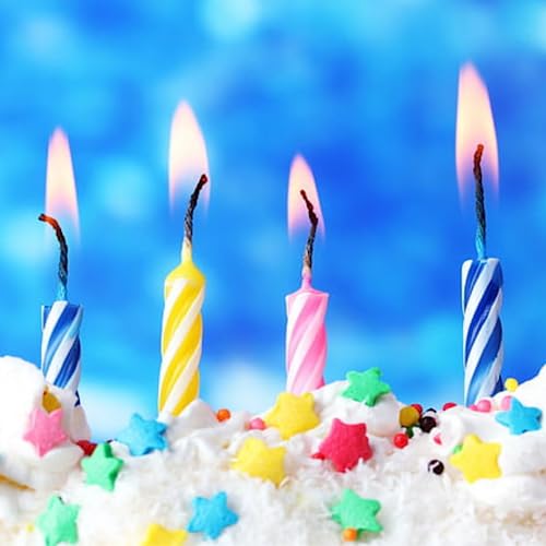 Cwise - Cake Candles - Birthday Candles - Celebration Candles - 24,48,72 Pieces - Colors Yellow, Pink, White, Blue - Spiral Candle (24 Pieces) #TOP6