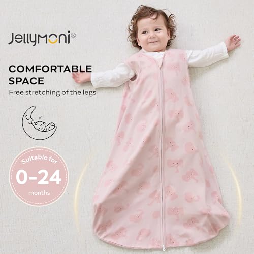 Image of JELLYMONI Baby Sleep Sack 6-12M, 0.5 TOG, 100% Cotton Wearable Blanket | 3 Pack, Soft Cotton Fabric, Breathable Lightweight Sleeveless Sleep Sack, Pre-Shrunk, 2-Way Zipper