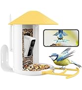 Birdkiss Mangeoire à Oiseaux Avec Caméra Intelligente : Nichoir à Oiseaux Sans Fil Avec Panneau Solaire – Activé Par Le Mouvement Et Visionnage De Vidéos HD Sur Les Oiseaux – Mangeoire à