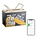 Power Queen 12.8V 125Ah Bluetooth LiFePO4 Battery, Group 27 Size &1600Wh Energy, Deep Cycle Lithium Battery with Low-Temp Cut Off, Perfect for RV, Marine, Off-grid, Solar System, Backup Power