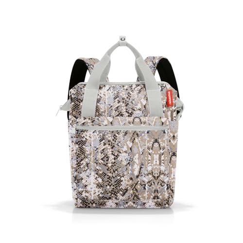 reisenthel allrounder R snake sand – Rucksack und Tragetasche in einem – Mit Stecklasche für Reisetrolleys
