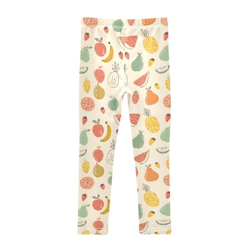 Girls' Athletic Leggings Ankle Length Yoga Dance Pants Kids Teen 4T Cute Fruit2