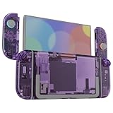 eXtremeRate Nintendo Switch 2対応用DIY交換シェルボタン、Switch 2 & Joycon 2対応カスタムフルセット 背面プレート コントローラーハウジングボタン付き デラックス版-クリア系【クリアパープル】