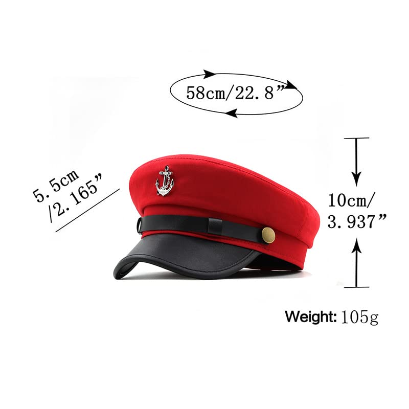 Image of Newsboy Cap for Women Casual Beret Hat Military Sailor Captain Cap Vintage Painter Fiddler Hat Ivy Peaked Flat Cap