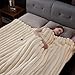 HaloRest Heated Throw Blanket, Faux Fur Cozy Heating Blanket with Overheat Protection, 1/2/4/6/8 Hours Auto-Off 10 Heat Level, Machine Washable (50x60 Inches, Cream White)