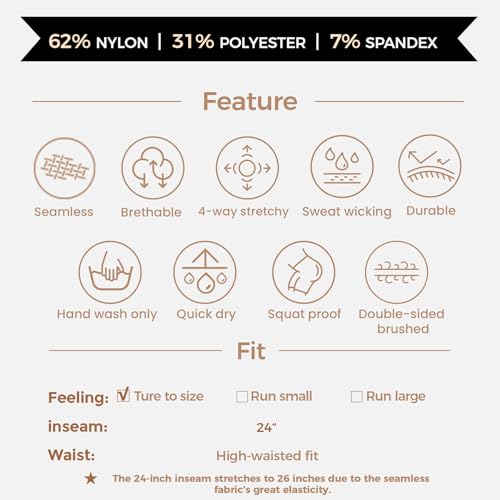 Image of Aoxjox High Waisted Workout Seamless V Glute Seam Leggings for Women Yoga Metamorph Pants 24 inch (Dark Forest Marl, Small)