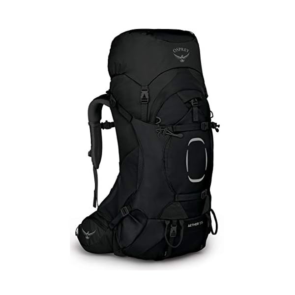 Osprey-Aether-55L-Mens-Backpacking-Backpack-Black-LXL Osprey Aether 55L Men's Backpacking Backpack, Black, L/XL