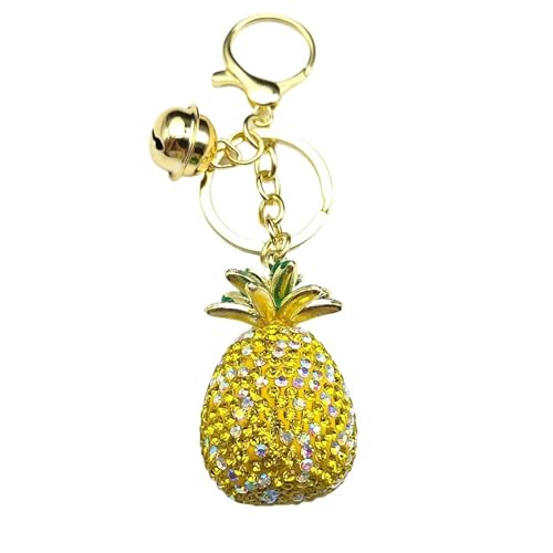 Porte-clés de voiture ananas jaune en bijou de sac élégant
