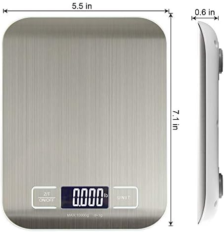 Electronic kitchen scale,Multifunction Food Scale,Stainless Steel,11 lb 5kg