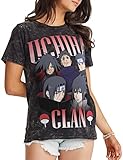 Ripple Junction Naruto Shippuden Uchiha Clan Collage Adult Womens Mineral Wash T-Shirt Officially Licensed Medium Black