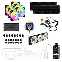 Corsair Hydro X Series iCUE XH5000i RGB PRO individuelles Kühlungs-Kit (Hardline-CPU-Kühlkreislauf, Vorgebogene Rohre, Einfache Installation, Für Gehäuse der CORSAIR 5000X/D Series) Schwarz