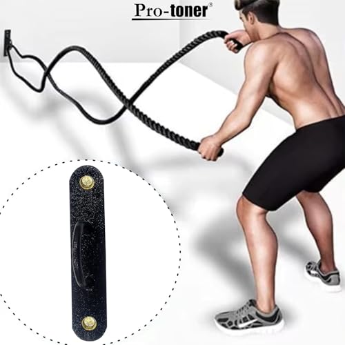 Image of Protoner Wall Mount Hook with Mounting Plate, Heavy-Duty Metal Snap, Black, for Battle Rope, Punching Bag, Hammock, Swing, Set of 2