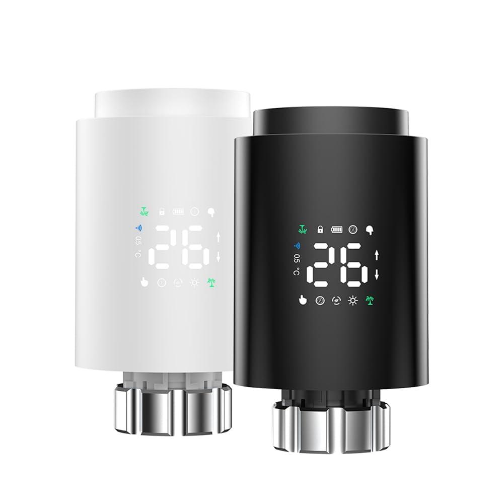 Tuya Smart ZigBee Heizkörperantrieb TRV Programmierbares Thermostatisches Heizkörperventil App-Fernbedienung Langlebig Schwarz