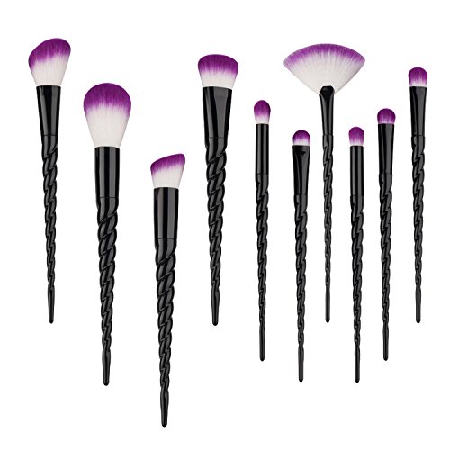 Saking Makeup Brushes 10 PCS Make Up Foundation Eyebrow Eyeliner Blush Cosmetic Concealer Brushes kit (Black)