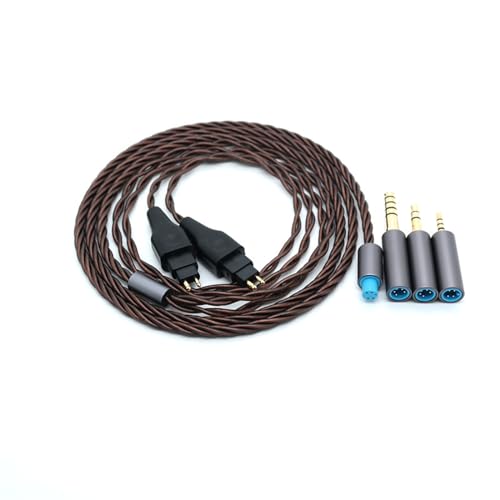 Yaowanguan Bilanciato Cavo con Adattatore da 4.4mm,2.5mm,3.5mm per Sennheiser HD580 HD650 HD660 HD600S Cuffie,HD414 HD25 3 in 1 Ricambio Aggiornamento Filo(Rame)