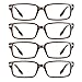 4 Pairs Reading Glasses, Blue Light Blocking Glasses, Computer Reading Glasses for Men(Red, +2.00 Magnification)
