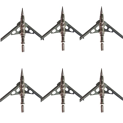 FUNTRESS 6PK Rage Broadheads,100 Grain 2 Blade Arrow Points Tip for Hunting Game (Rage-?)