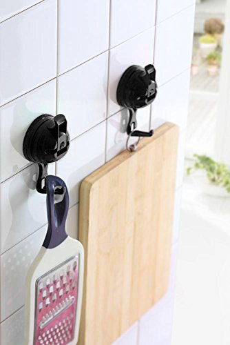 Preisvergleich Produktbild Culinario Saughaken 2er-Set aus Kunststoff, schwarz, Ø 5,8 cm