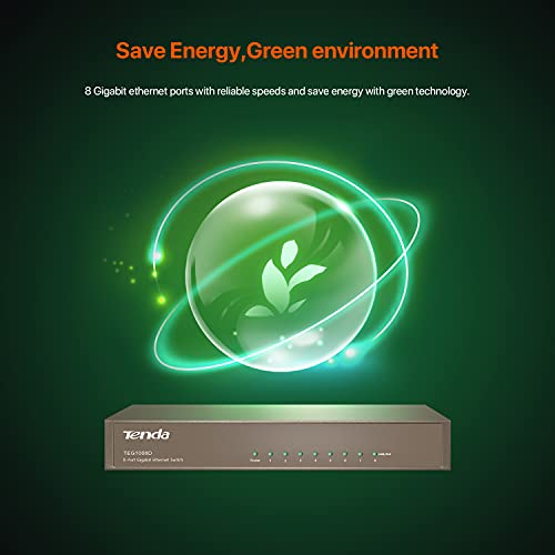 Tenda 8-Port Unmanaged Gigabit Switch Teg1008D #TOP4