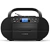 CD-speler met cassettedeck | Draagbare Stereo Radio | Kinderradio | Stereo Radio | USB | CD/MP3-speler | Radio | Hoofdtelefoonaansluiting | Aux in | LCD-display | (Memphis Black)