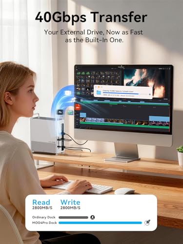 Image of ACASIS 40Gbps Mac mini M4 Dock & Stand with Dual-Bay NVMe SSD Enclosure,11-in-1 Docking Station for Mac mini M4 /M4 Pro, Dual DisplayPort MST, 3xUSBA 10Gbps, 30W PD, SD /TF Reader