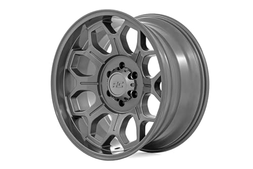 Rough Country Series 77 One-Piece Wheel-20x9, 6x5.5 Bolt Pattern, 0mm, Gun Metal Gray Wheel with Painted (20 x 9. inches /6 x 5 inches, 0 mm Offset)