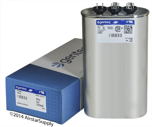 80 + 5 uF MFD x 370 VAC GE Industrial Replacement Dual Capacitor Oval # C3805L / 97F9383